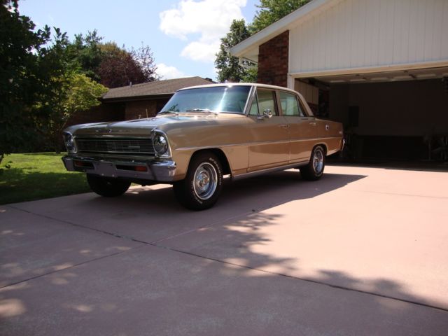 1966 Gold Chevrolet Nova Sedan
