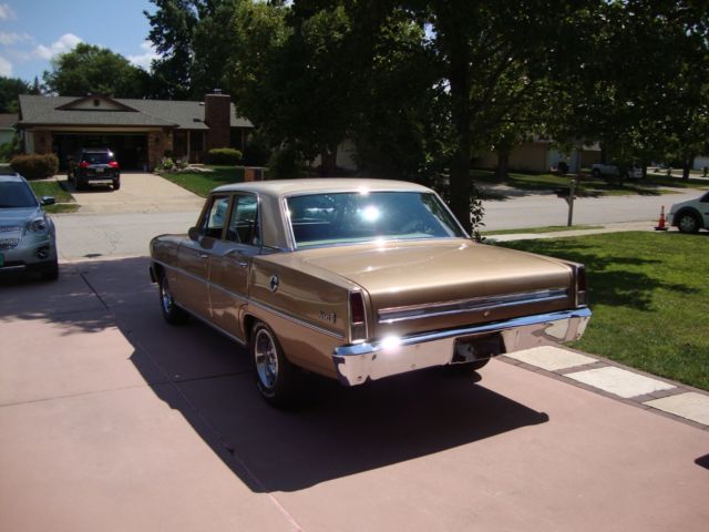 1966 Gold Chevrolet Nova Sedan