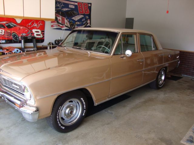 1966 Gold Chevrolet Nova Sedan