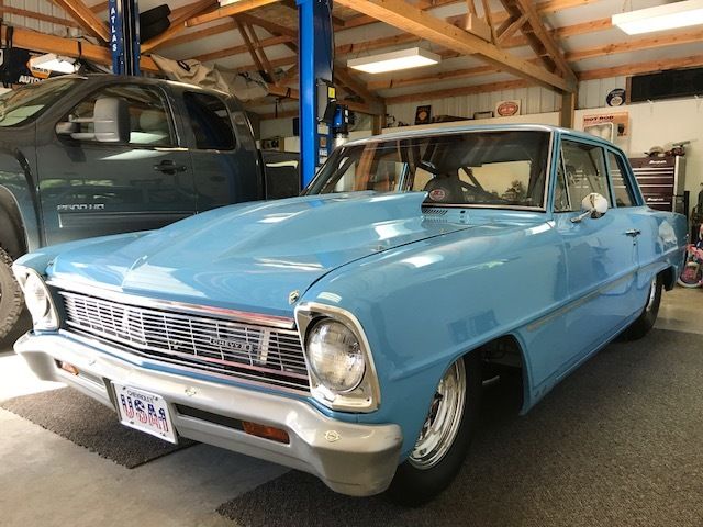 1966 Blue Chevrolet Nova Sedan