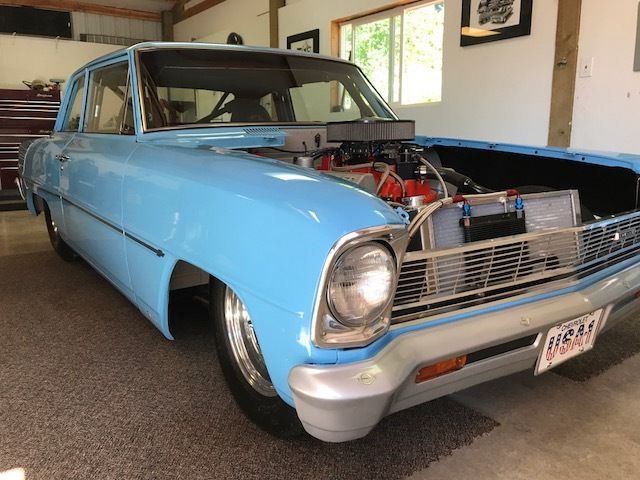 1966 Blue Chevrolet Nova Sedan