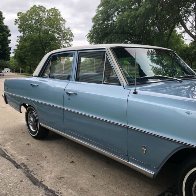 1966 Blue Chevrolet Nova Sedan