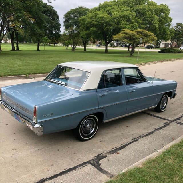 1966 Blue Chevrolet Nova Sedan