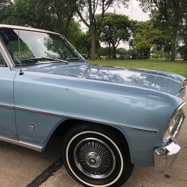1966 Blue Chevrolet Nova Sedan