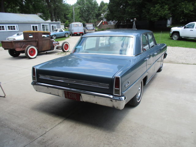 1966 Silver Blue Chevrolet Nova Sedan