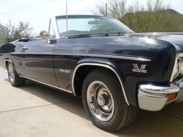 1966 Blue Chevrolet Impala Convertible