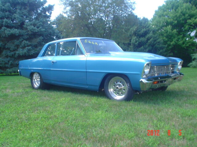 1966 Blue Chevrolet Nova Sedan