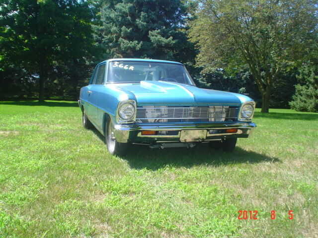 1966 Blue Chevrolet Nova Sedan