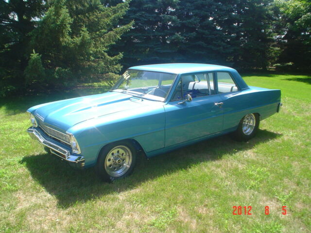 1966 Blue Chevrolet Nova Sedan