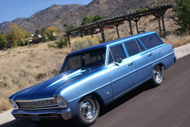 1966 Blue Chevrolet Nova Stationwagen