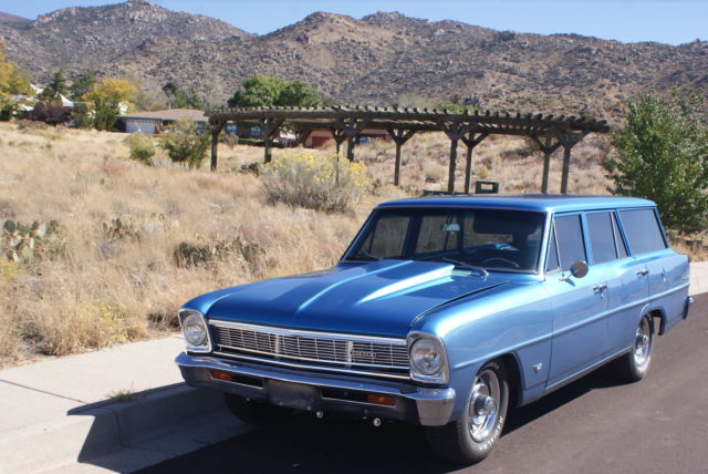 1966 Blue Chevrolet Nova Stationwagen
