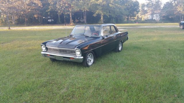 1966 Black Chevrolet Nova Sedan