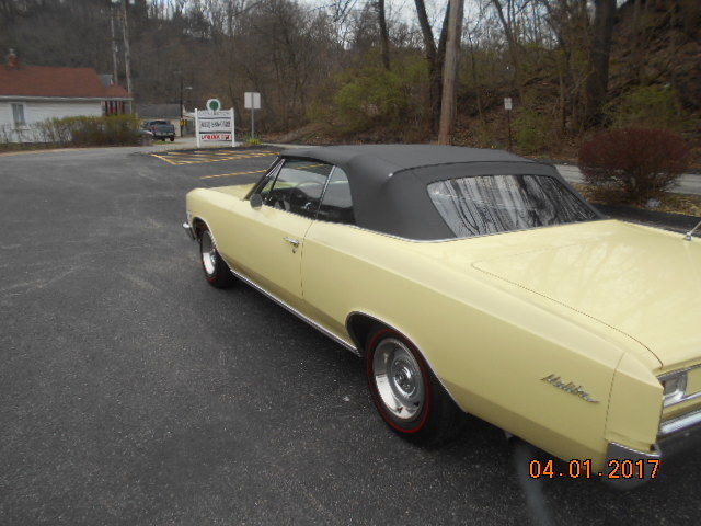 1966 Yellow Chevrolet Malibu Convertible