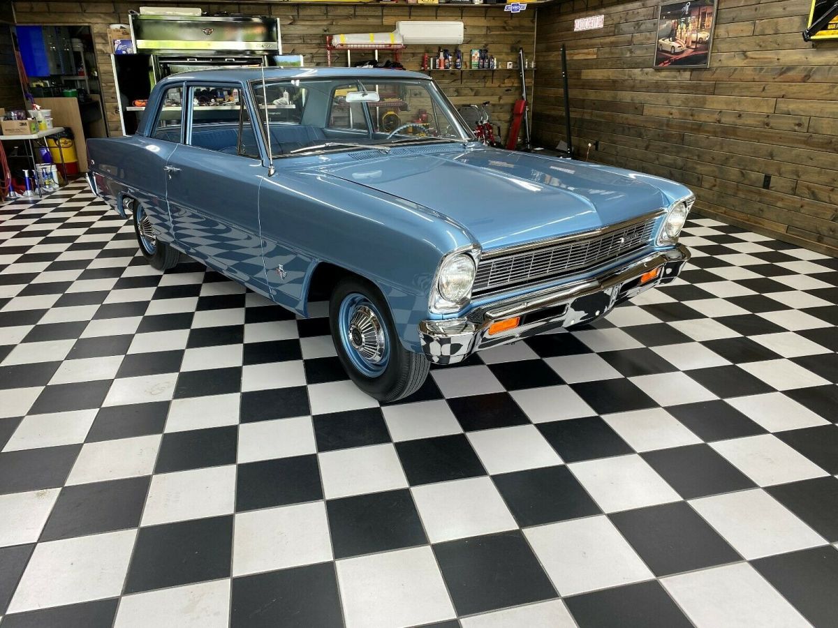 1966 Blue Chevrolet Nova Sedan