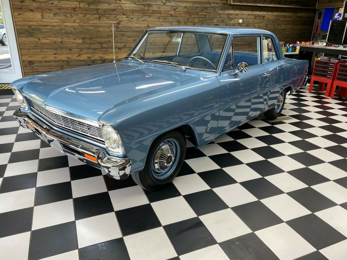 1966 Blue Chevrolet Nova Sedan