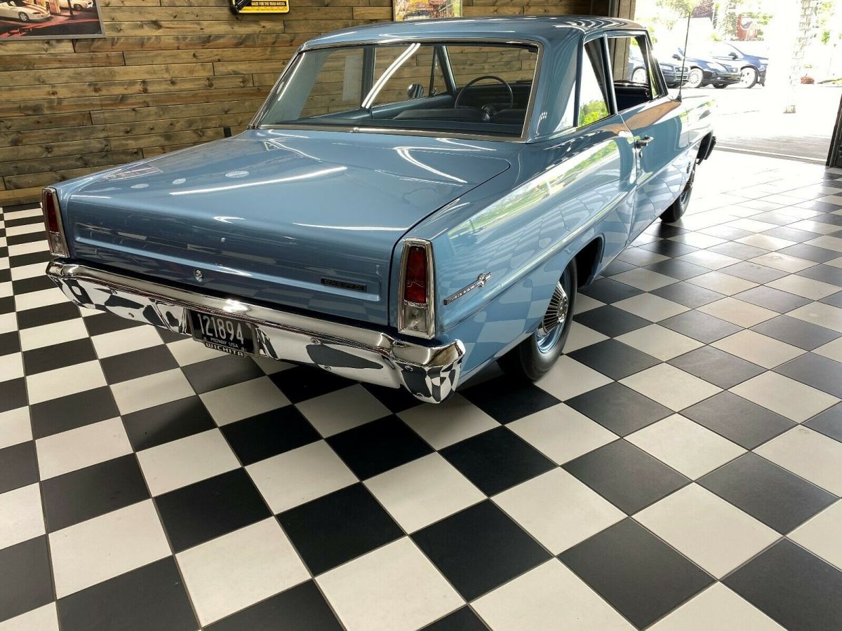 1966 Blue Chevrolet Nova Sedan