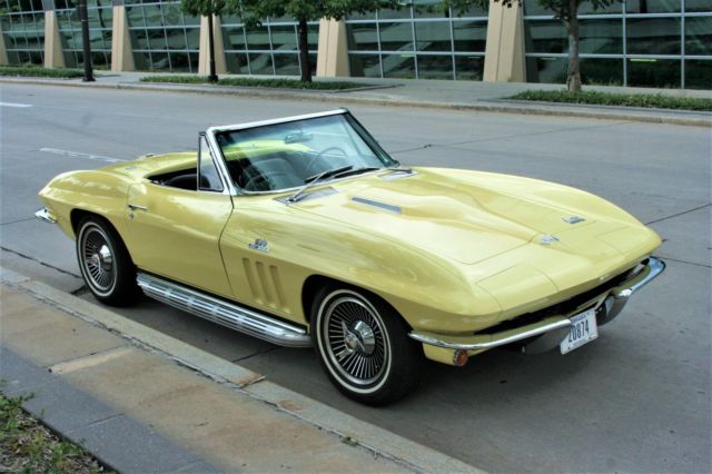 1966 Sunfire Yellow Chevrolet Corvette Convertible
