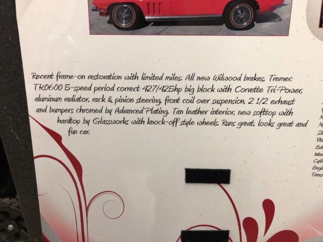 1966 Ferrari Red Chevrolet Corvette Convertible