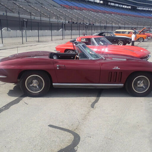1966 Burgundy Chevrolet Corvette Convertible