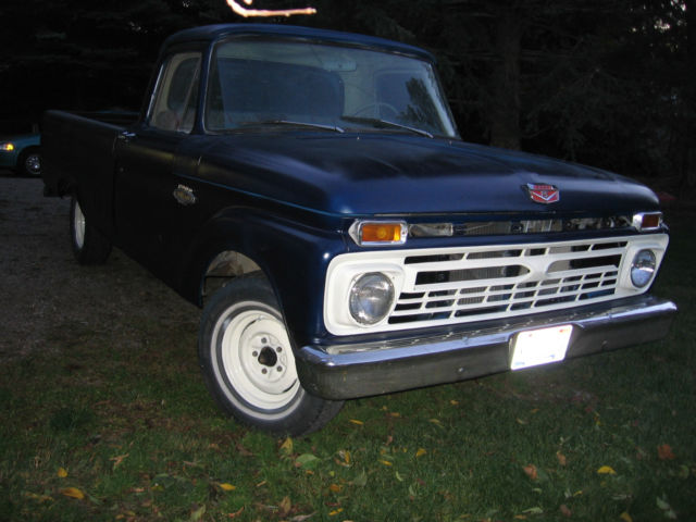 1966 Blue Ford F-100 Standard Cab Pickup