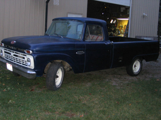 1966 Blue Ford F-100 Standard Cab Pickup