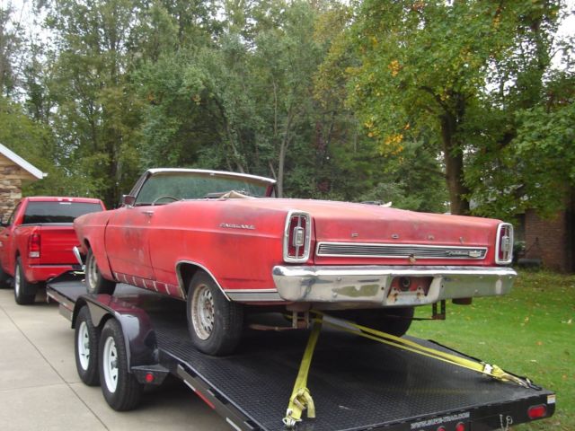 1966 Red Ford Fairlane Convertible
