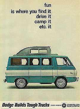 1966 Teal Dodge Fargo Van Camper