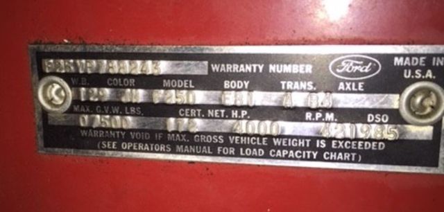 1966 Red/White Ford F-250 Standard Cab Pickup