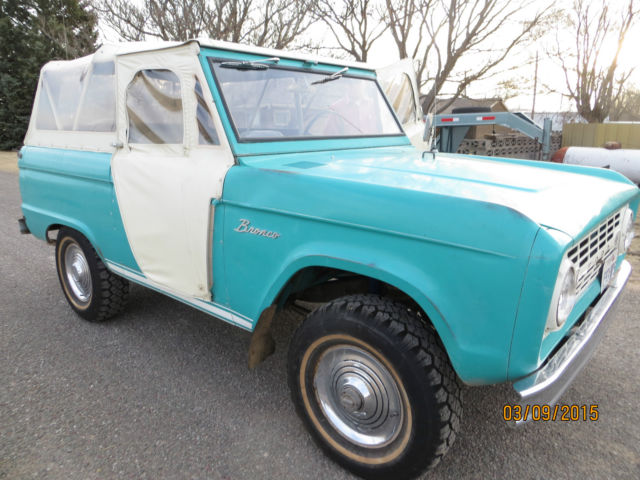 1966 Blue Ford Bronco Convertible