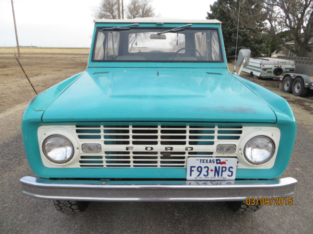 1966 Blue Ford Bronco Convertible