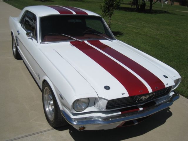 1966 white w/  stripes Ford Mustang Coupe