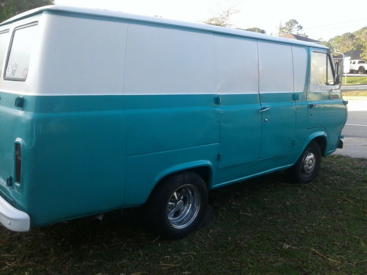 1966 Teal Ford E-Series Van Extended Cargo Van