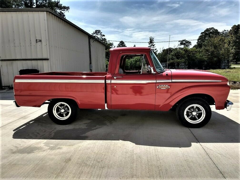 1966 Red Ford F-100 Standard Cab Pickup