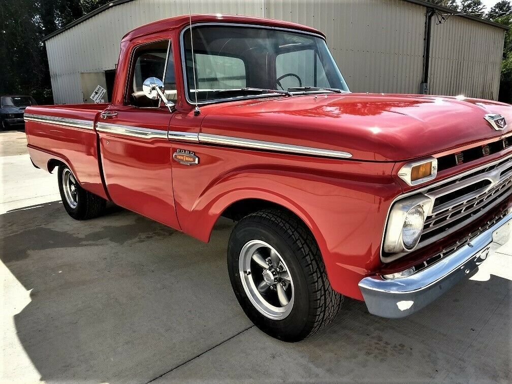 1966 Red Ford F-100 Standard Cab Pickup