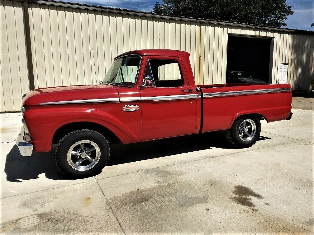 1966 Red Ford F-100 Standard Cab Pickup