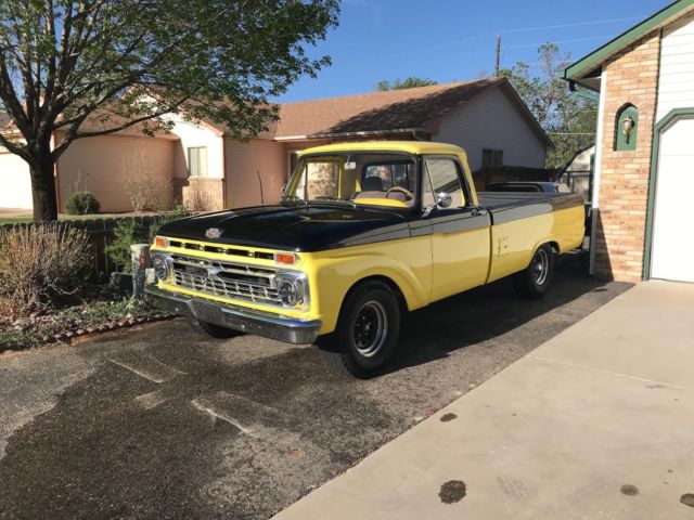 1966 Black and Yellow Ford F-100 Standard Cab Pickup