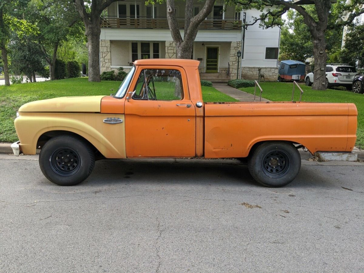 1966 Orange Ford F-100 Standard Cab Pickup