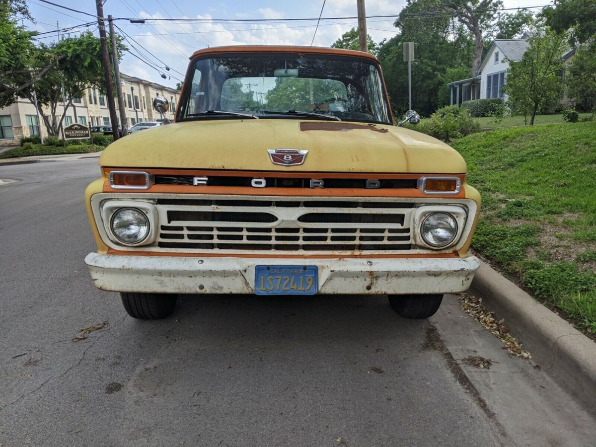 1966 Orange Ford F-100 Standard Cab Pickup