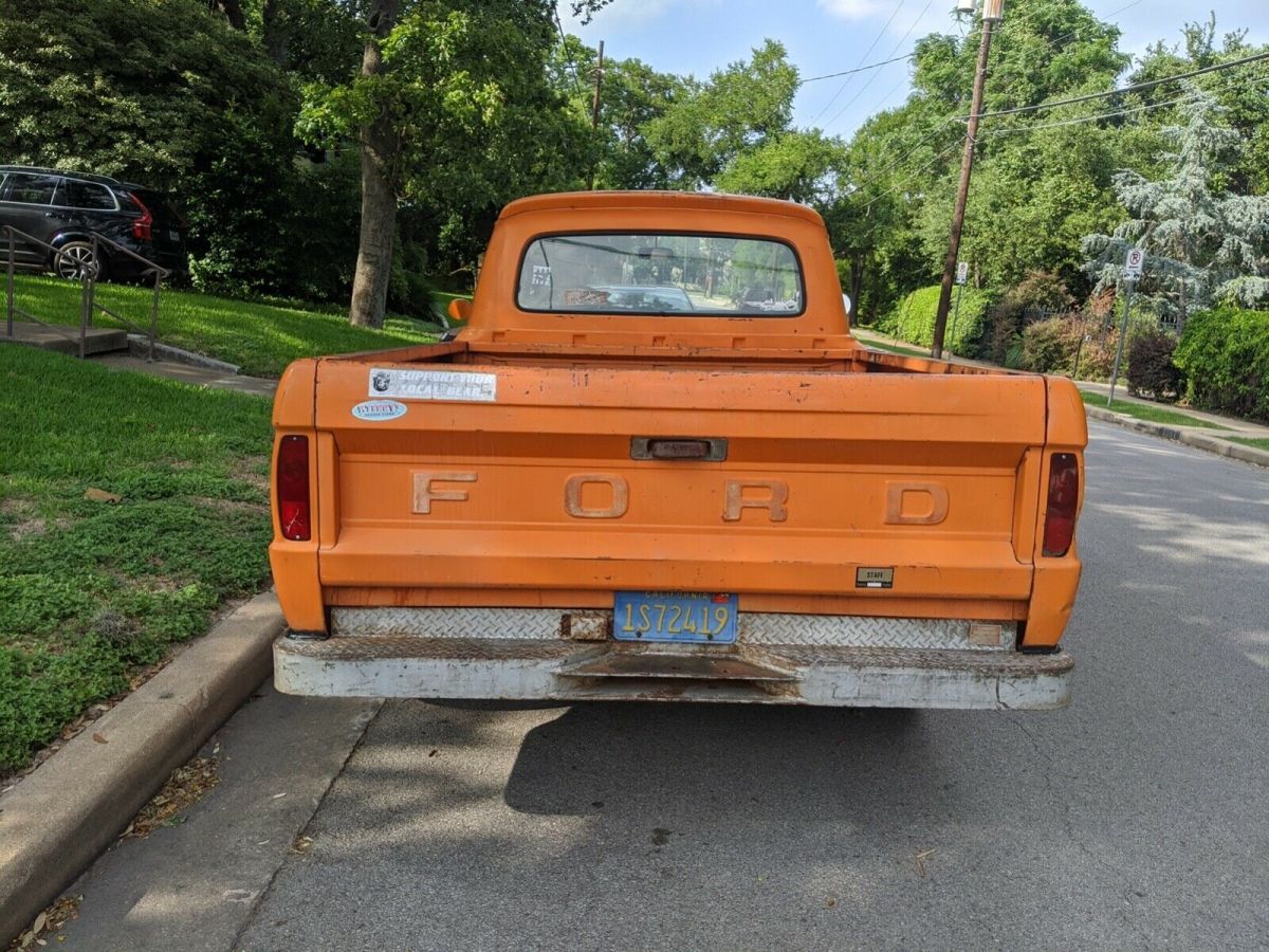 1966 Orange Ford F-100 Standard Cab Pickup