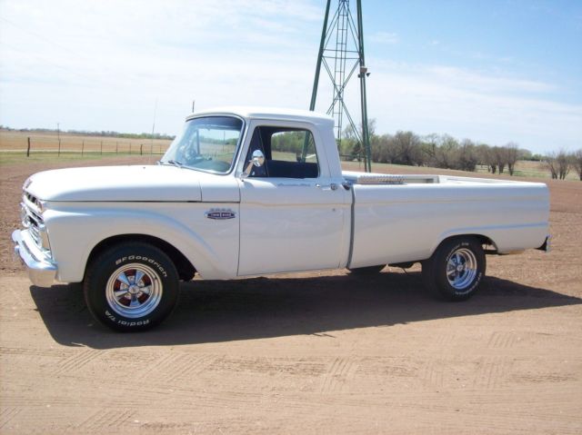 1966 White Ford F-100 Long Bed Truck