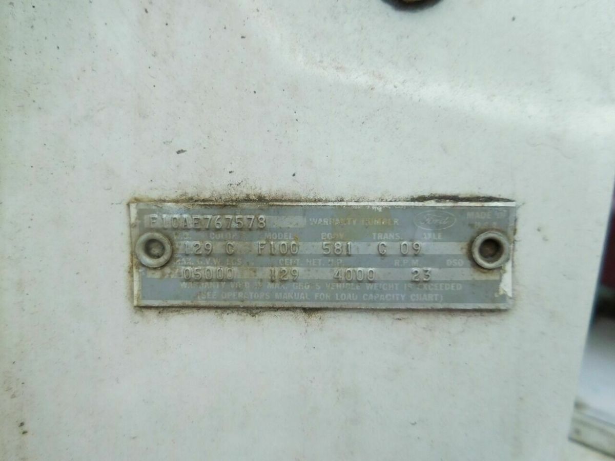 1966 White Ford F-100 Pickup Truck