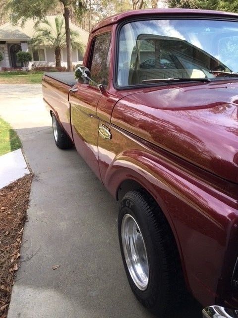 1966 Burgundy Ford F-100 Extended Cab Pickup