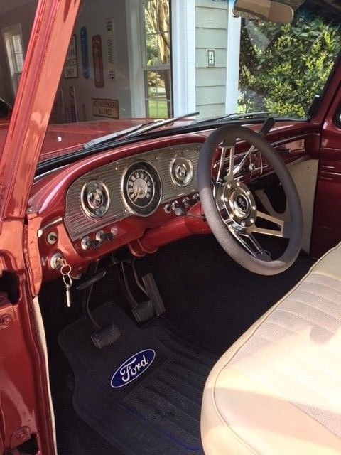 1966 Burgundy Ford F-100 Extended Cab Pickup