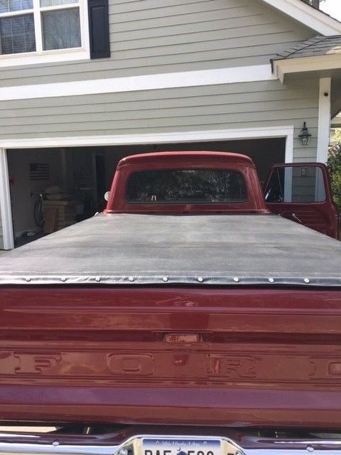 1966 Burgundy Ford F-100 Extended Cab Pickup