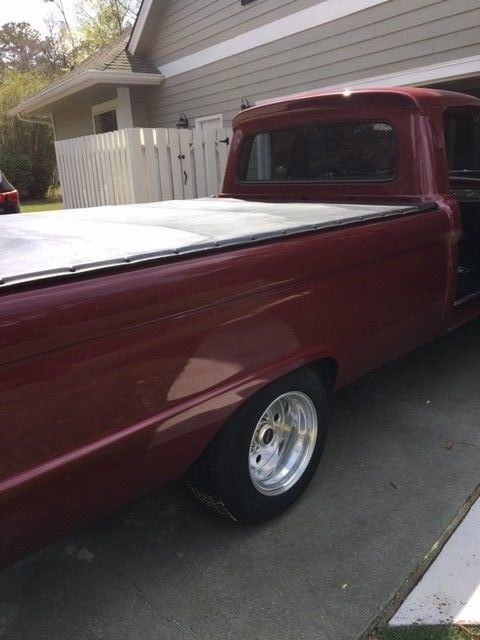 1966 Burgundy Ford F-100 Extended Cab Pickup