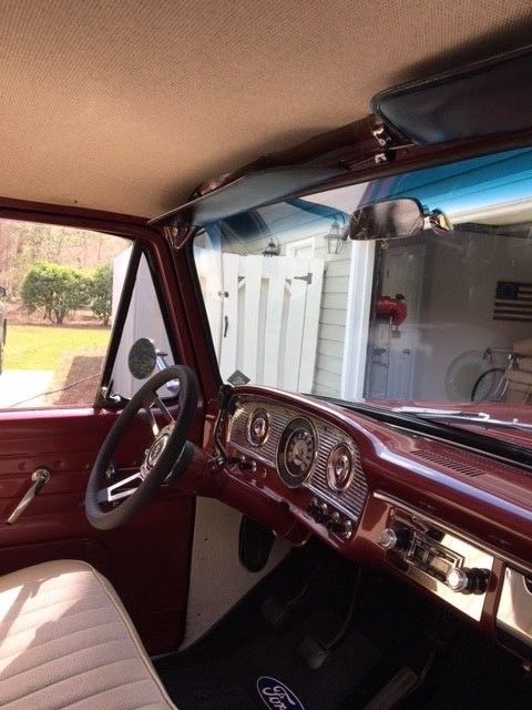 1966 Burgundy Ford F-100 Extended Cab Pickup