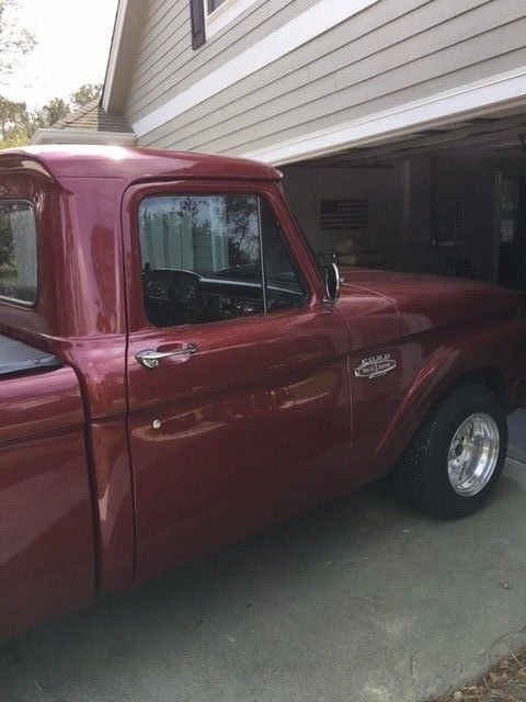 1966 Burgundy Ford F-100 Extended Cab Pickup