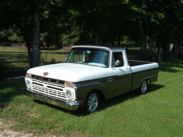 1966 White & Oyster Ford F-100 2-door