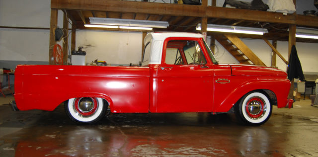 1966 Red Ford F-100 Standard Cab Pickup