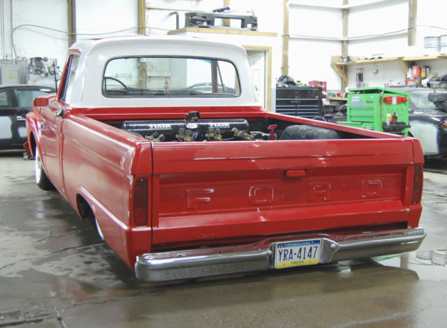 1966 Red Ford F-100 Standard Cab Pickup